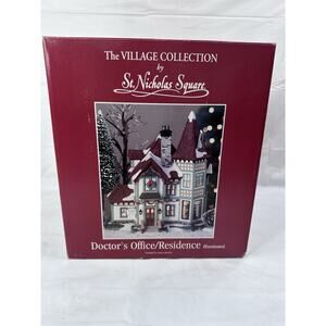 St. Nicholas Square Christmas Village Doctor's Office & Residence Retired 2002
